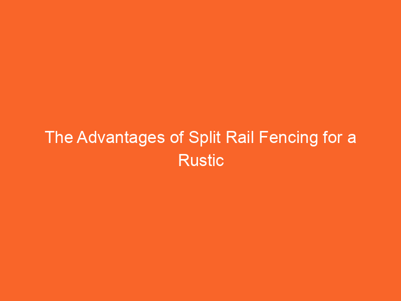 The Advantages of Split Rail Fencing for a Rustic Charm